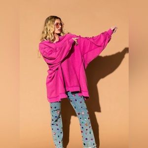 Dressed in Lala Madly in Love Oversized Pullover in Hot Pink!!!!!